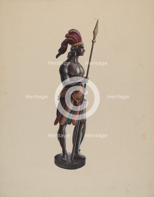 Cigar Store Indian, c. 1936. Creator: Richard F. Smith.
