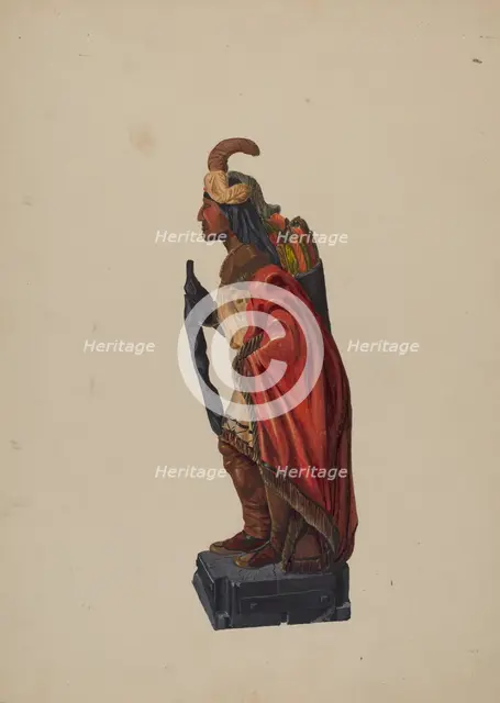 Cigar Store Indian, c. 1936. Creator: Richard F. Smith.