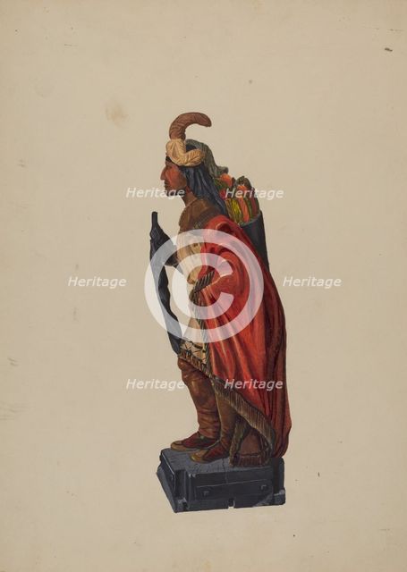 Cigar Store Indian, c. 1936. Creator: Richard F. Smith.
