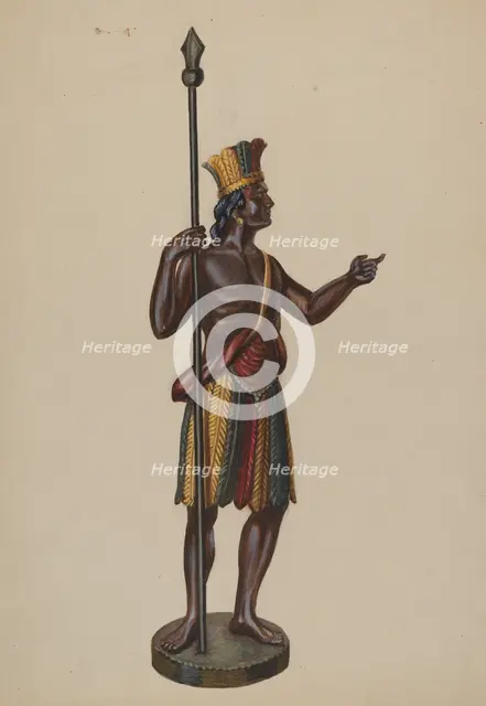 Cigar Store Indian, c. 1936. Creator: Richard F. Smith.