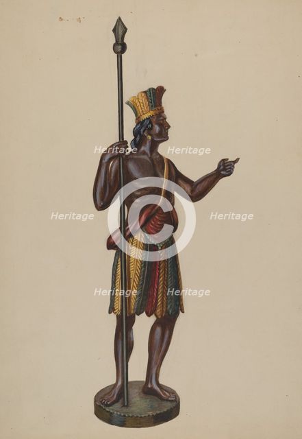 Cigar Store Indian, c. 1936. Creator: Richard F. Smith.
