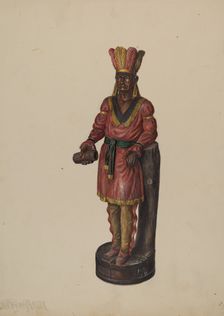 Cigar Store Indian, c. 1936. Creator: Walter Hochstrasser