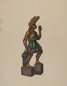 Cigar Store Indian, c. 1936. Creator: Walter Hochstrasser