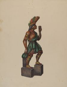 Cigar Store Indian, c. 1936. Creator: Walter Hochstrasser