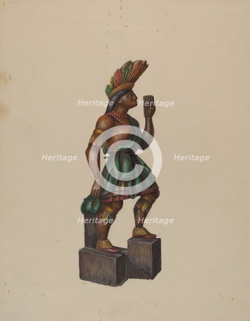 Cigar Store Indian, c. 1936. Creator: Walter Hochstrasser.