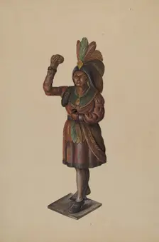 Cigar Store Indian, c. 1936. Creator: Walter Hochstrasser