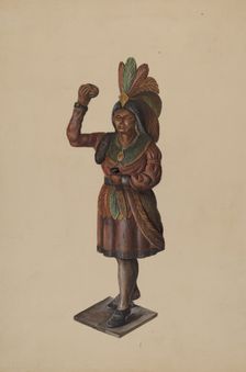 Cigar Store Indian, c. 1936. Creator: Walter Hochstrasser