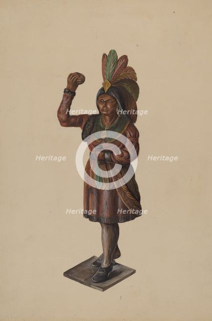 Cigar Store Indian, c. 1936. Creator: Walter Hochstrasser.