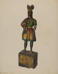 Cigar Store Indian, c. 1936. Creator: Walter Hochstrasser