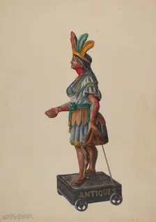 Cigar Store Indian, c. 1936. Creator: Walter Hochstrasser