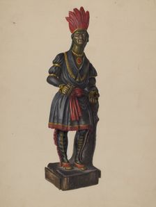 Cigar Store Indian, c. 1936. Creator: Walter Hochstrasser