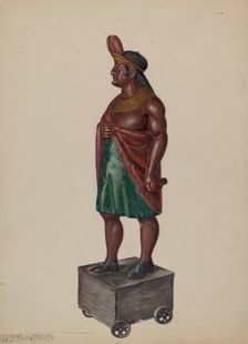 Cigar Store Indian, c. 1936. Creator: Walter Hochstrasser