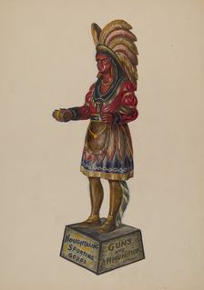 Cigar Store Indian, c. 1936. Creator: Walter Hochstrasser