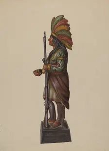 Cigar Store Indian, c. 1936. Creator: Walter Hochstrasser