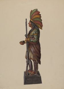 Cigar Store Indian, c. 1936. Creator: Walter Hochstrasser