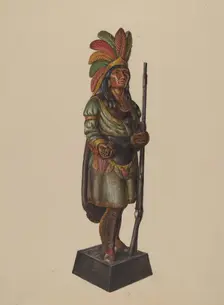 Cigar Store Indian, c. 1936. Creator: Walter Hochstrasser