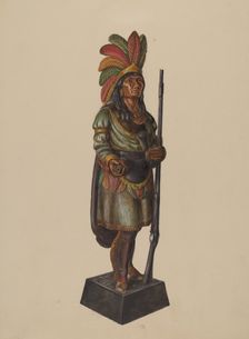 Cigar Store Indian, c. 1936. Creator: Walter Hochstrasser