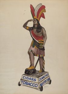 Cigar Store Indian, c. 1937. Creator: Augustine Haugland