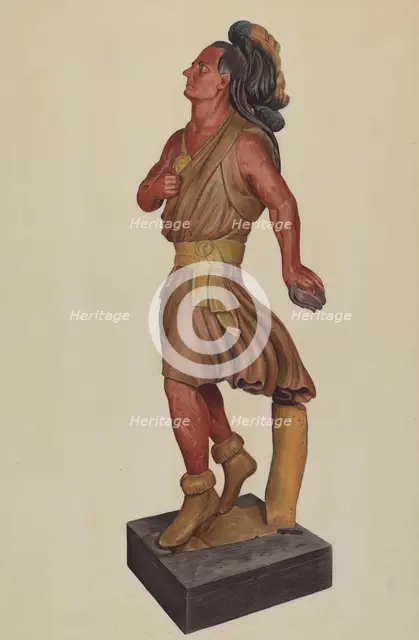 Cigar Store Indian, c. 1937. Creator: Alice Domey.