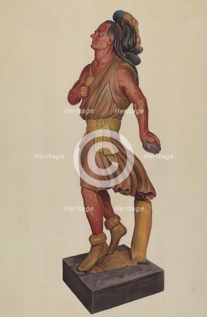 Cigar Store Indian, c. 1937. Creator: Alice Domey.