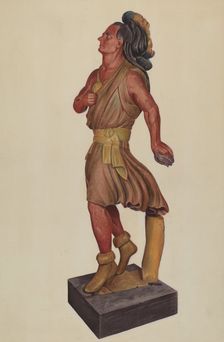Cigar Store Indian, c. 1937. Creator: Alice Domey