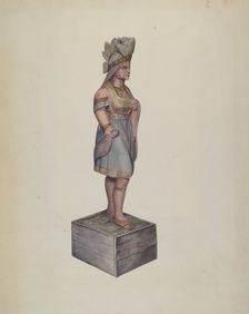 Cigar Store Indian, c. 1937. Creator: Alice Stearns