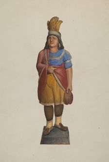 Cigar Store Indian, c. 1937. Creator: Alice Stearns