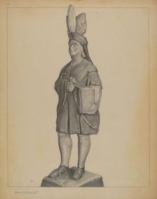 Cigar Store Indian, c. 1937. Creator: Bernard Westmacott