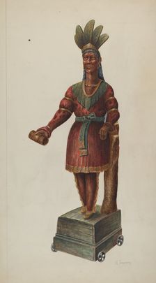 Cigar Store Indian, c. 1937. Creator: Charles Bowman