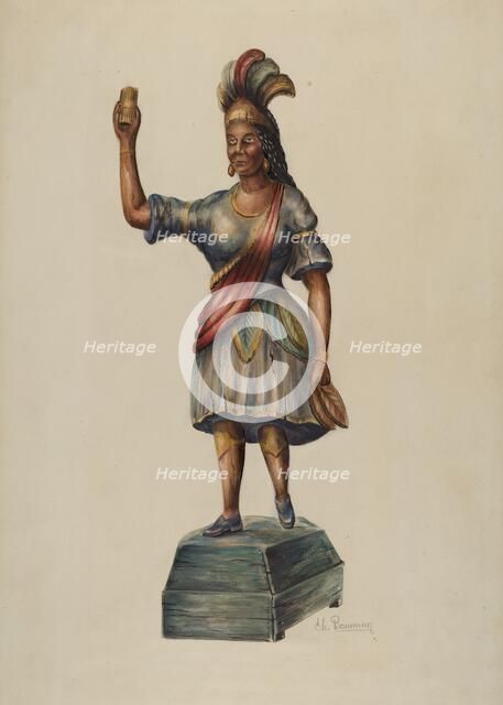 Cigar Store Indian, c. 1937. Creator: Charles Bowman.