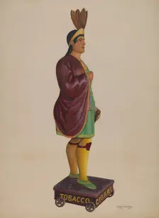 Cigar Store Indian, c. 1937. Creator: Chris Makrenos