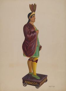 Cigar Store Indian, c. 1937. Creator: Chris Makrenos