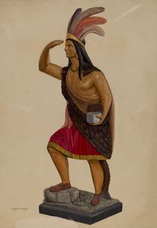 Cigar Store Indian, c. 1937. Creator: Chris Makrenos