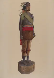 Cigar Store Indian, c. 1937. Creator: Chris Makrenos