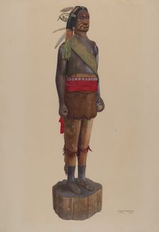 Cigar Store Indian, c. 1937. Creator: Chris Makrenos