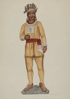 Cigar Store Indian, c. 1937. Creator: Ethel Dougan