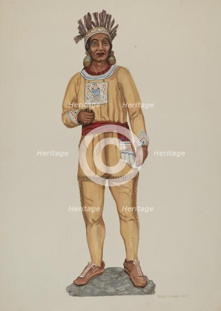 Cigar Store Indian, c. 1937. Creator: Ethel Dougan.