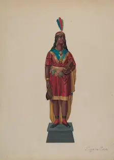 Cigar Store Indian, c. 1937. Creator: Eugene Croe