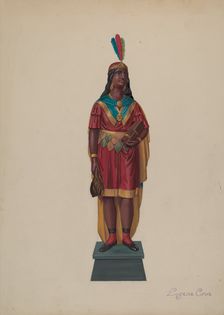 Cigar Store Indian, c. 1937. Creator: Eugene Croe