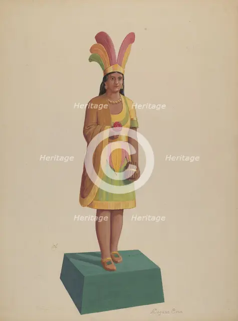 Cigar Store Indian, c. 1937. Creator: Eugene Croe.
