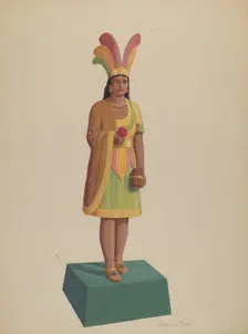 Cigar Store Indian, c. 1937. Creator: Eugene Croe