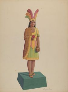 Cigar Store Indian, c. 1937. Creator: Eugene Croe