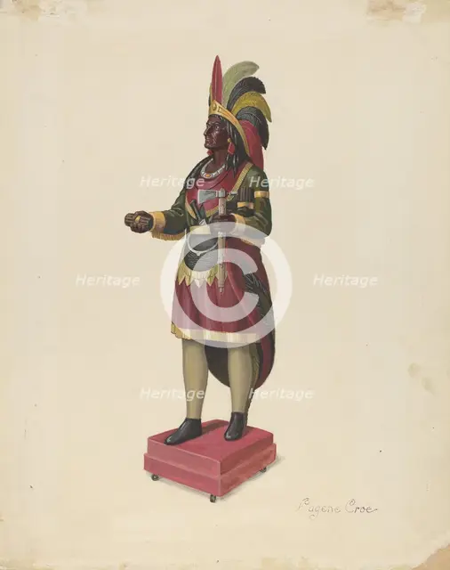 Cigar Store Indian, c. 1937. Creator: Eugene Croe.