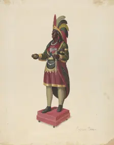 Cigar Store Indian, c. 1937. Creator: Eugene Croe