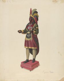 Cigar Store Indian, c. 1937. Creator: Eugene Croe
