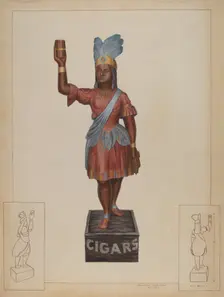 Cigar Store Indian, c. 1937. Creator: Edward L Loper