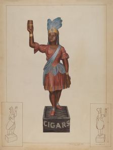 Cigar Store Indian, c. 1937. Creator: Edward L Loper