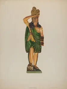 Cigar Store Indian, c. 1937. Creator: Einar Heiberg