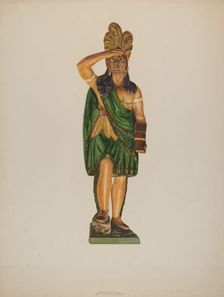 Cigar Store Indian, c. 1937. Creator: Einar Heiberg