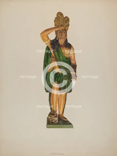 Cigar Store Indian, c. 1937. Creator: Einar Heiberg.